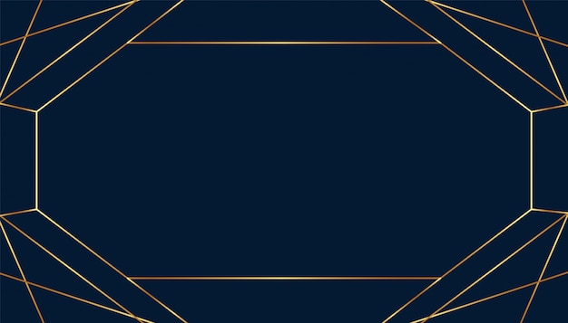 Free vector blank art deco frame in golden lines style