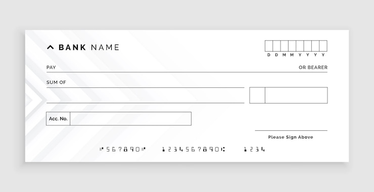 मुफ़्त वेक्टर blank bank cheque check draft mockup design