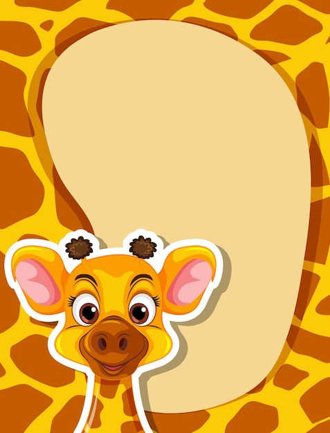 Modello di banner vuoto con giraffa