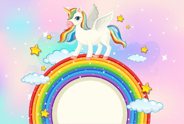かわいいユニコーンキャラクターセット さまざまな感情を持つ面白い人間化された木カラフルな手描きイラスト白背景に プレミアムベクター