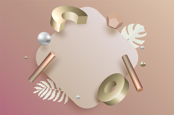Free Vector blank banner with geometric shapes in 3d effect