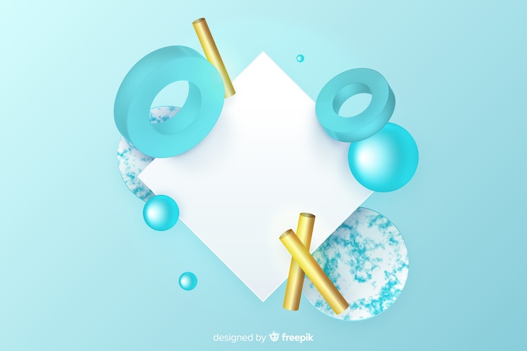 Free Vector blank banner with tridimensional geometric shapes