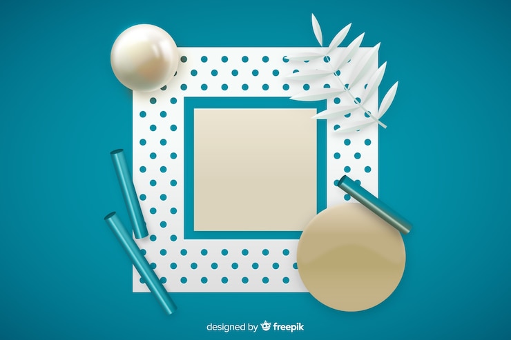 Free Vector blank banner with tridimensional geometric shapes