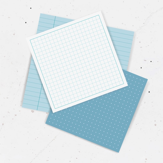 Blank blue notepaper collection vector