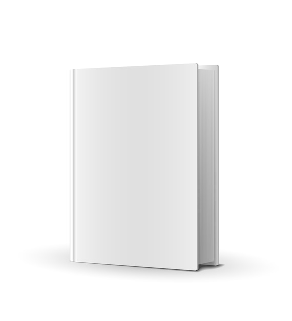 Free vector blank book cover over white vector illustration