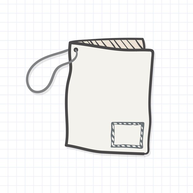 Blank Booklet Tag Tied With String Doodle Vector