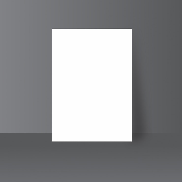 無料Vector シンプルな無地ホワイトペーパーモックアップ