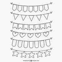 Free vector blank bunting collection