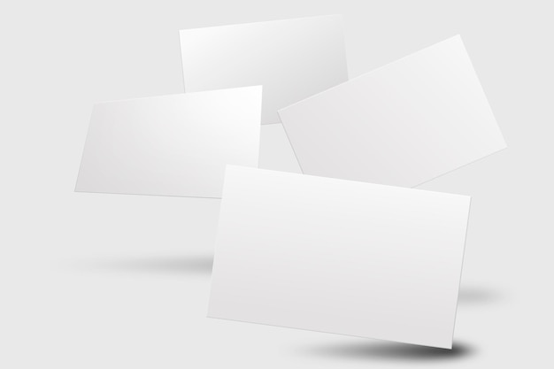 Blank business card mockup in white tone with front and rear view