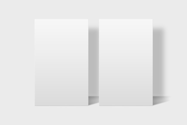 正面図と背面図の白いトーンの空白の名刺モックアップ