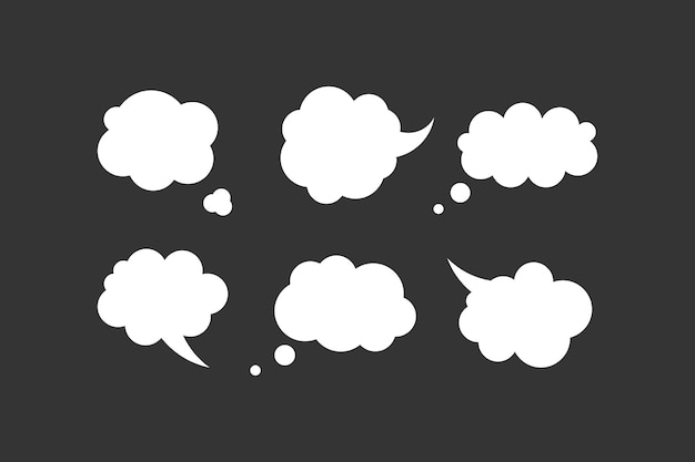 빈 빈 연설 거품 컬렉션 벡터입니다. 말 구름 벡터 세트의 스티커입니다.