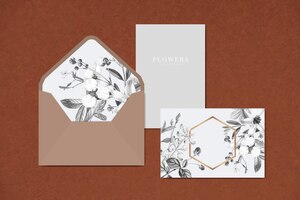 blank floral card design