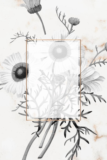 Blank floral frame design vector