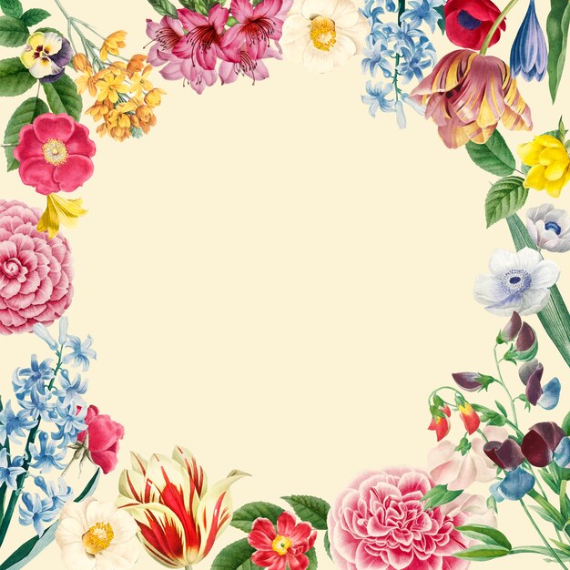 Blank floral frame design vector