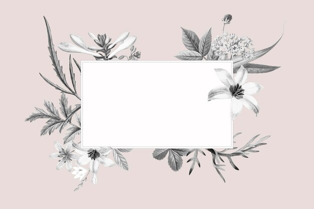 空白の花のフレームデザイン