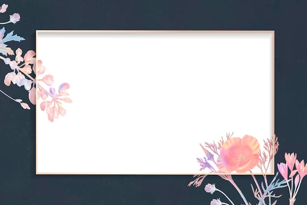 Free vector blank floral rectangle frame