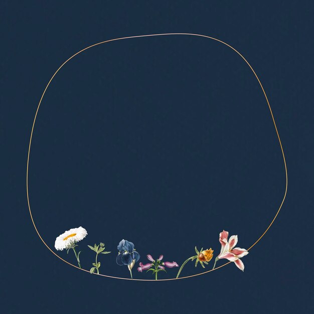 Blank floral round frame