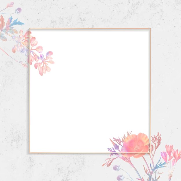 Blank floral square frame