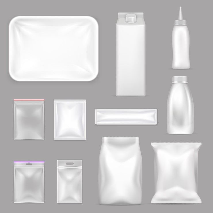 Free Vector blank food packaging realistic set
