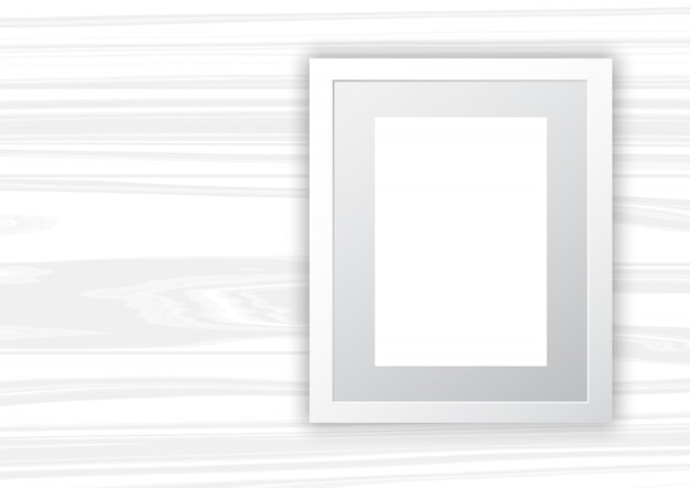 Free vector blank frame on white wood background