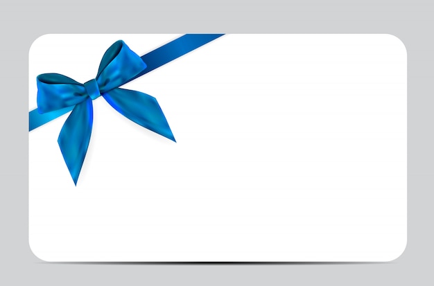 Blank gift card template with red bow and ribbon | Premium Vector