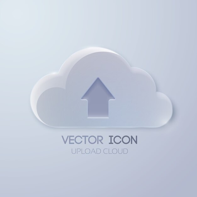 blank glass cloud and up directed arrow
