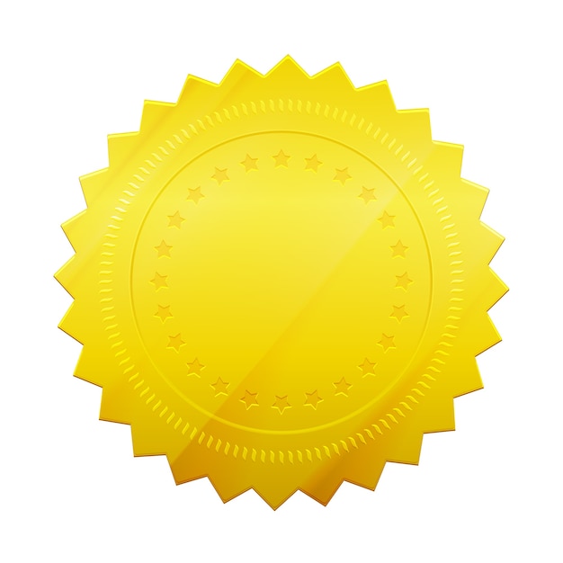Бесплатное векторное изображение Пустая золотая печать жетона изолирована