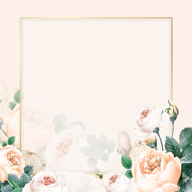 Free vector blank golden square frame