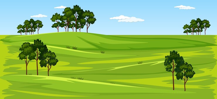 Free Vector blank green meadow nature landscape scene
