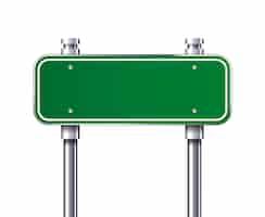 Free vector blank green traffic road sign vector illustration