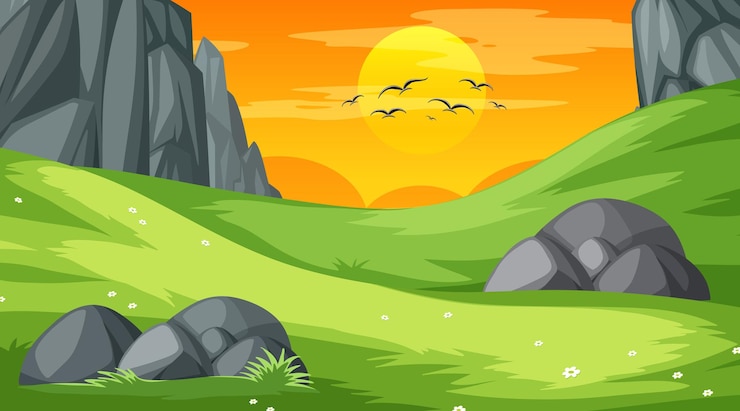 Free Vector blank landscape scene of nature park at sunset time