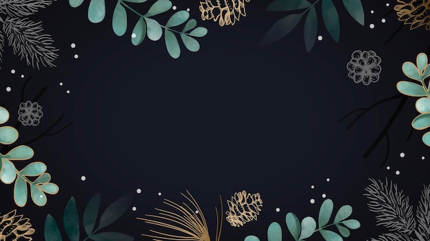 Free vector blank leafy frame wallpaper