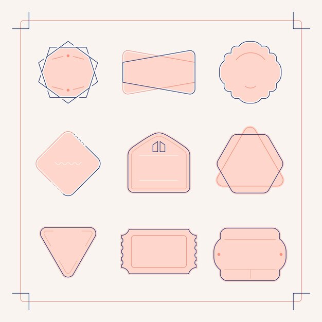 Free vector blank minimal badge design vector set