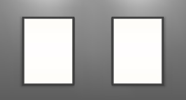 Blank movie posters template. White picture frames