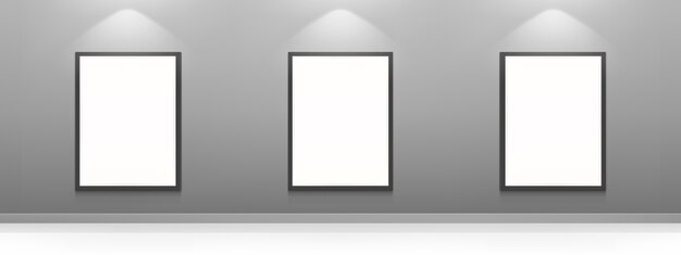 blank movie posters, white picture frames