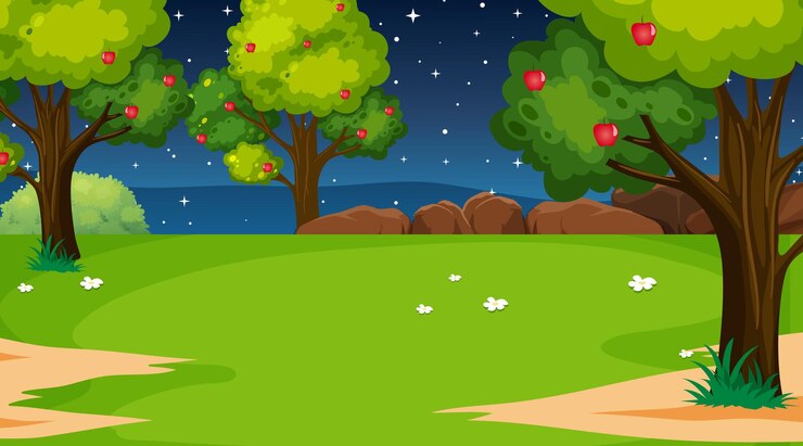 Free Vector blank nature park landscape at night scene