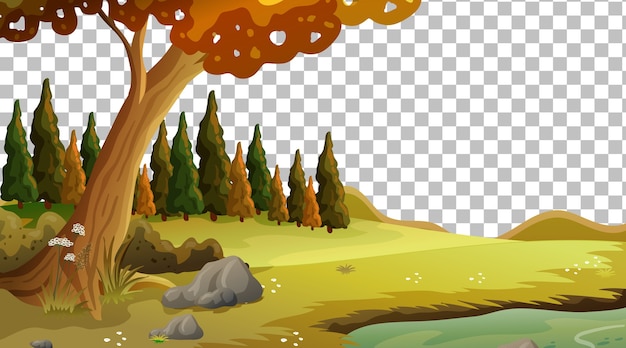 Free vector blank nature scene landscape on transparent