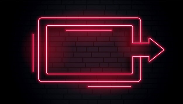 Blank neon arrow light frame