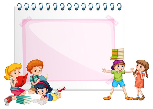 Blank note page frame with children