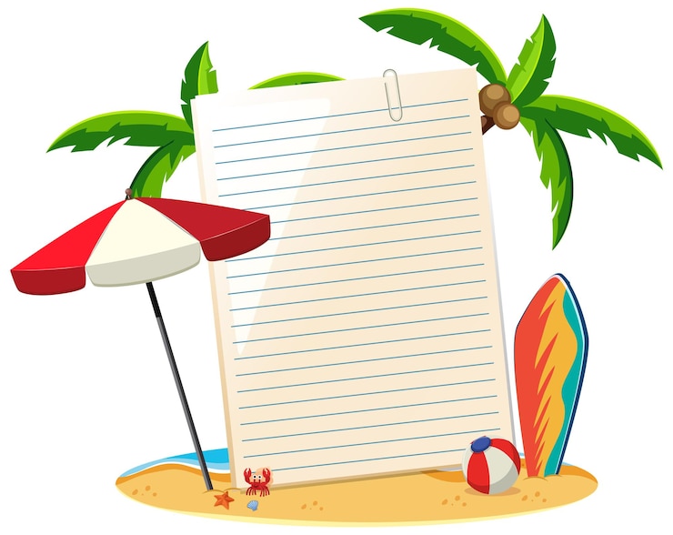 Free Vector blank paper not template summer theme