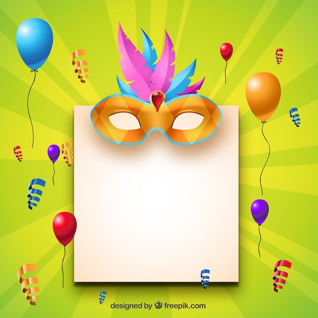 Blank paper with carnival decoration