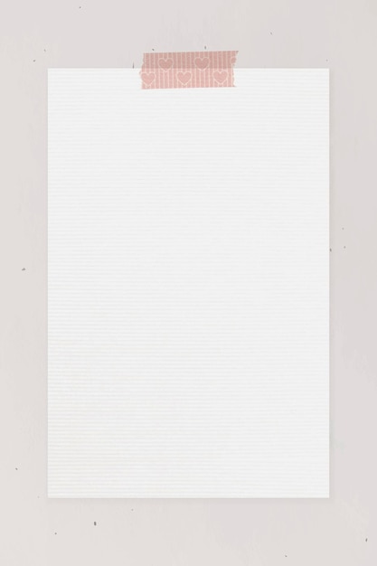 Бесплатное векторное изображение Чистый лист бумаги с шаблоном ленты васи