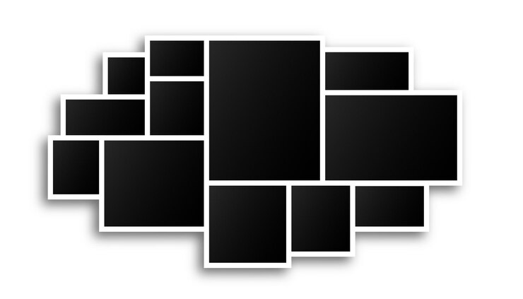 Free Vector blank photo frame collage template organize album or gallery vector