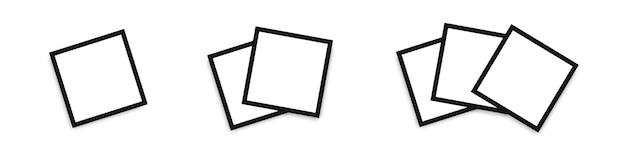 Набор макетов пустых фоторамок. черные рамки в реалистичном стиле. шаблон современного дизайна для концептуального дизайна. современный дизайн. шаблон макета рамки пустых белых плакатов изолированный вектор. eps 10 Premium векторы