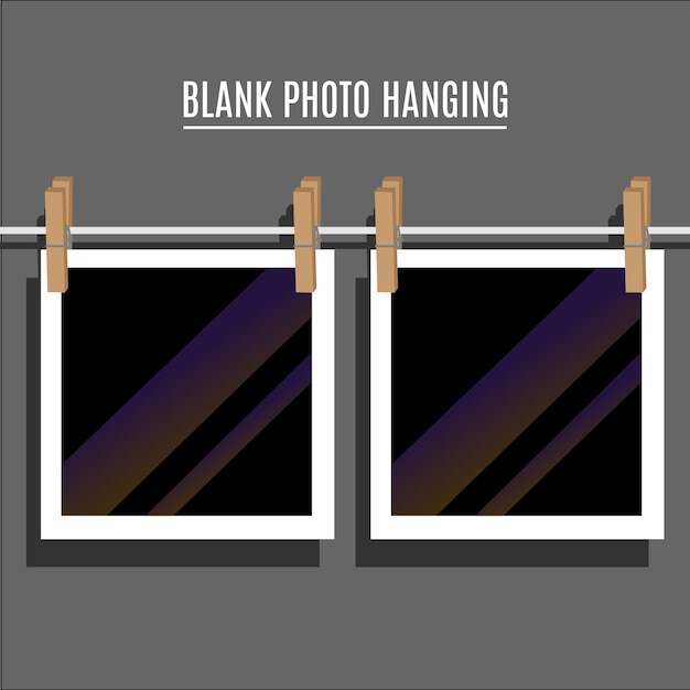 Free vector blank photo hanging