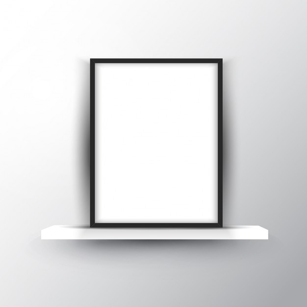 Free vector blank picture frame mockup