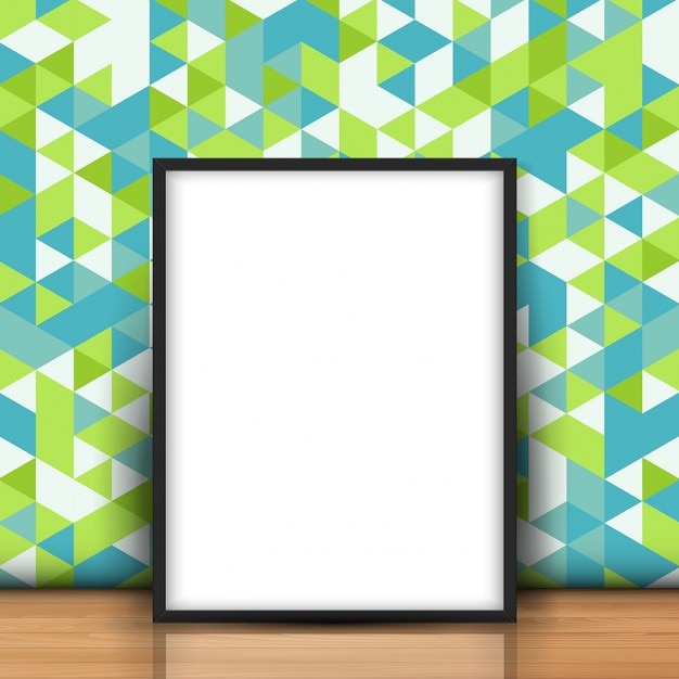 Free vector blank picture leaning on the wall