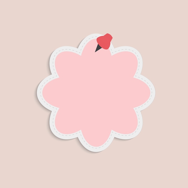 Free vector blank pink bubble reminder note vector