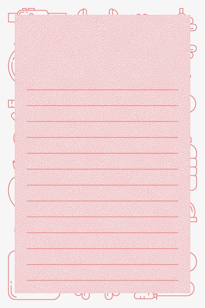 Бесплатное векторное изображение Пустой розовый вектор шаблона фитнес-заметки