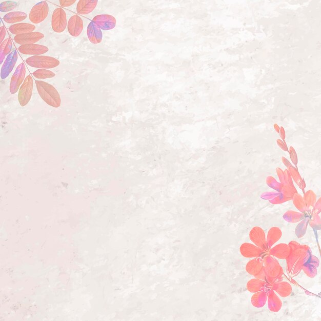 空白のピンクの花柄フレームベクトル